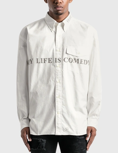 Shop Takahiromiyashita The Soloist "my Life Is Comedy" B.d Shirt In White