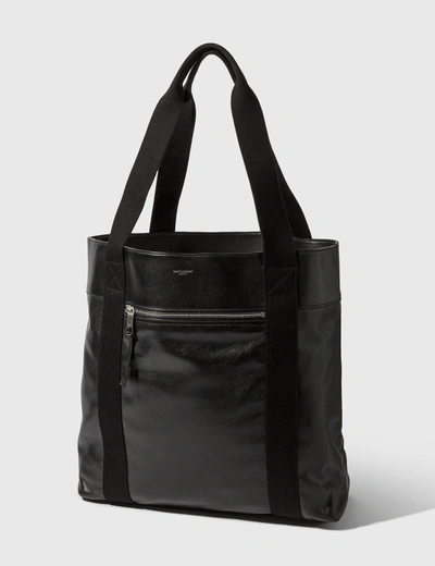 Shop Saint Laurent Leather Shopping Bag In Black