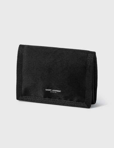 Shop Saint Laurent Nylon Wallet In Black