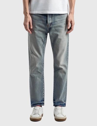 Shop Saint Laurent High Waisted Straight Jeans In Blue