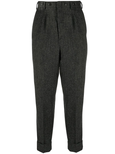 Shop Ami Alexandre Mattiussi Tapered Cropped Trousers In Grey