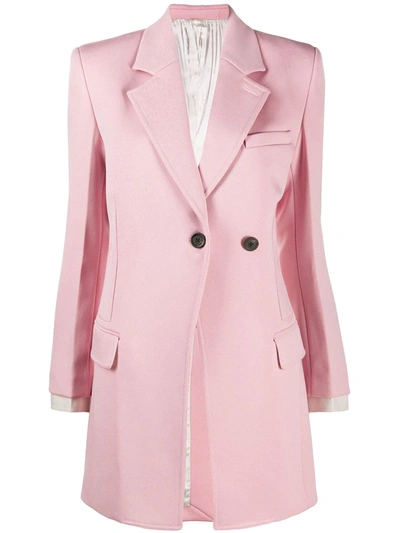 Shop Peter Do Long Asymmetric Twill Blazer In Pink