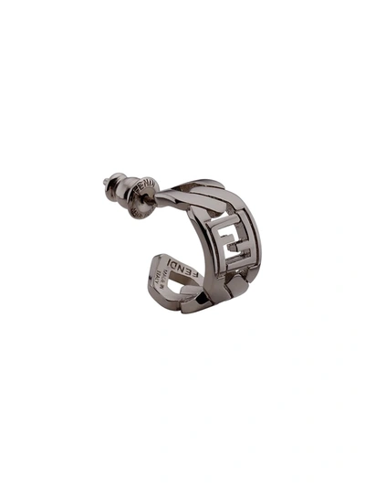 Shop Fendi Chain-effect Earring In Silver
