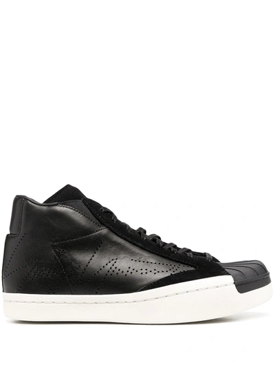 Shop Yohji Yamamoto Contrast-toe High-top Sneakers In Black