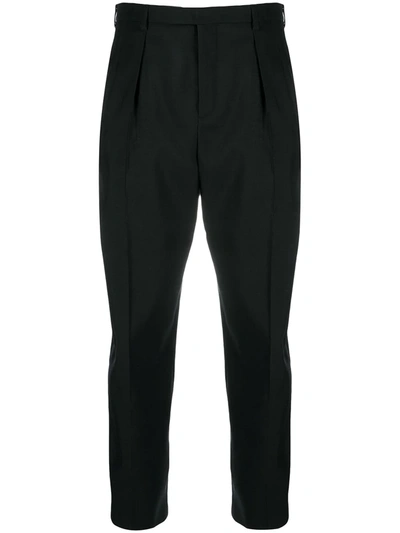 Shop Saint Laurent Tailored Tapered Trousers In Black