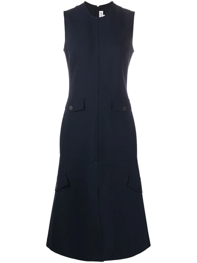 Shop Victoria Beckham Sleeveless Fitted Dress In Blue