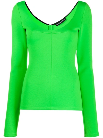 Shop Kwaidan Editions Long-sleeve Fitted Top In Green