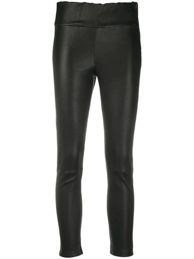 Shop Arma High-rise Cropped Skinny Trousers In Black