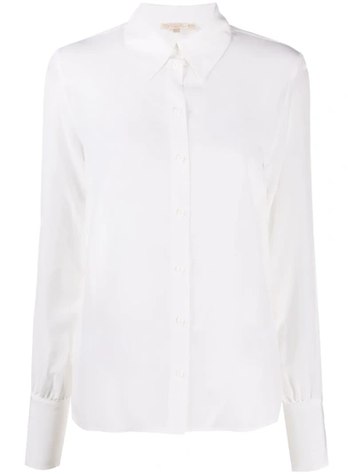 Shop Gold Hawk Longsleeved Silk Shirt In White