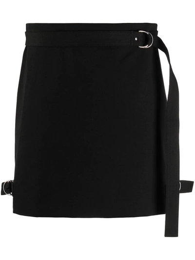 Shop Helmut Lang Side-buckle Mini Skirt In Black