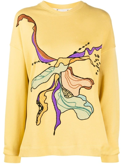 Shop Alysi Abstract Print Sweatshirt In Yellow