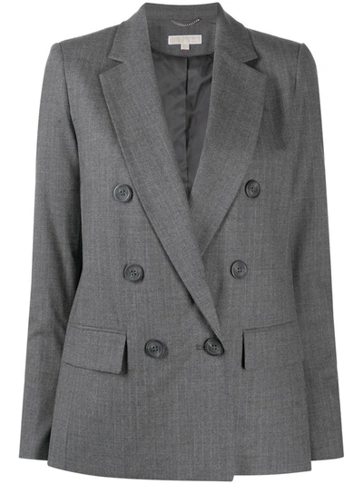 Shop Michael Michael Kors Double Breasted Wool Blazer In Grey