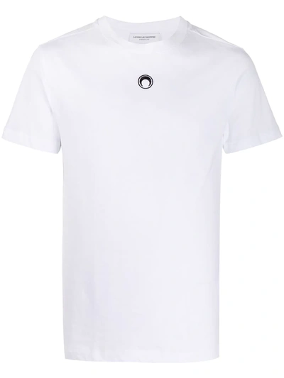 Shop Marine Serre Logo-print Crew-neck T-shirt In White