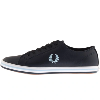 Shop Fred Perry Kingston Leather Trainers Navy