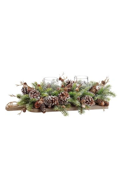 Shop Allstate Cone & Spruce Candleholder In Green Brown