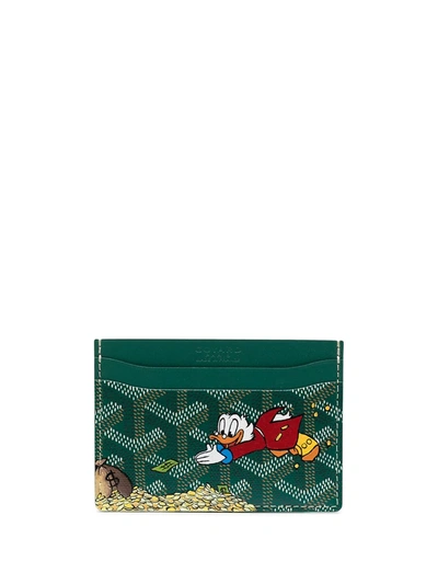 Pre-owned Goyard Scrooge Mcduck Cardholder In Green