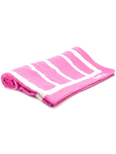 Shop Tekla Striped Blanket In Pink