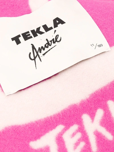 Shop Tekla Striped Blanket In Pink