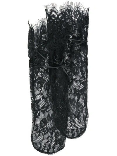 Shop Maison Close Lace Mid-calf Socks In Black