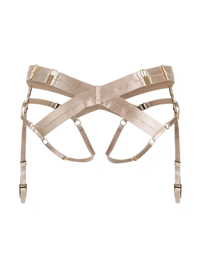 Bordelle Bondage Harness Open Brief In Neutrals