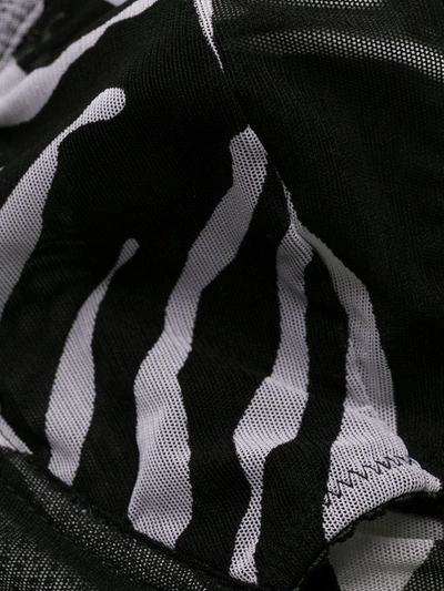 Shop Dolce & Gabbana Zebra-print Sheer Bra In Black