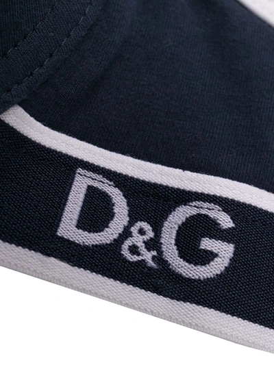 Shop Dolce & Gabbana Logo-strap Bra In Blue