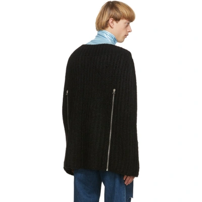 Shop Raf Simons Black Transformer Cape Sweater In 00099 Black
