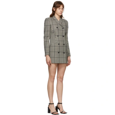 Shop Marine Serre Black And White Wool Houndstooth Blazer In 0 Black