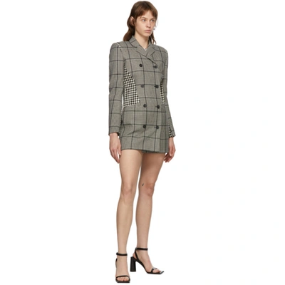 Shop Marine Serre Black And White Wool Houndstooth Blazer In 0 Black