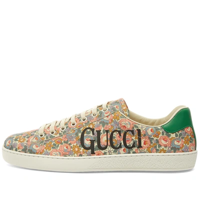 Shop Gucci Liberty Logo Printed New Ace Sneaker In Pink