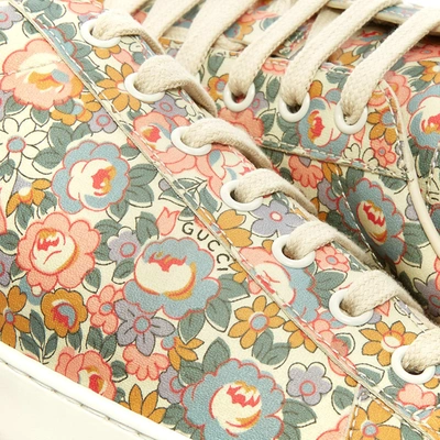 Shop Gucci Liberty Logo Printed New Ace Sneaker In Pink