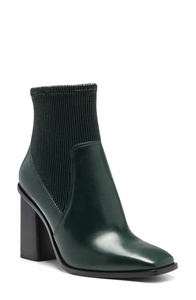 Shop Vince Camuto Dasta Square Toe Bootie In Deep Jade Leather