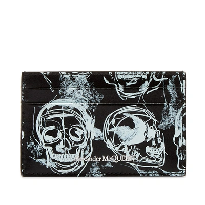 Shop Alexander Mcqueen Skull Print Card Holder In Black