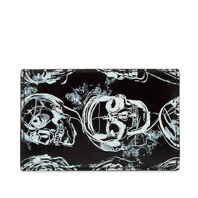 Shop Alexander Mcqueen Skull Print Card Holder In Black