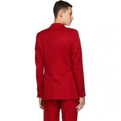 Shop Ami Alexandre Mattiussi Red Wool Double-breasted Blazer In Rouge/600