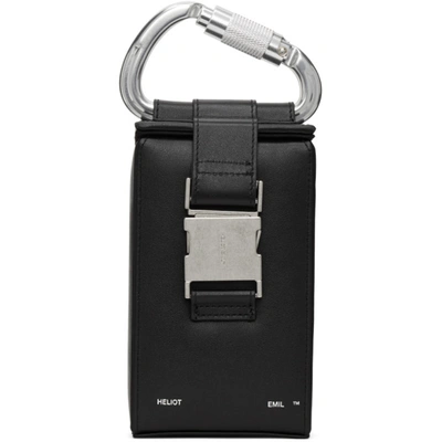 Shop Heliot Emil Black Leather Phone Sling Pouch