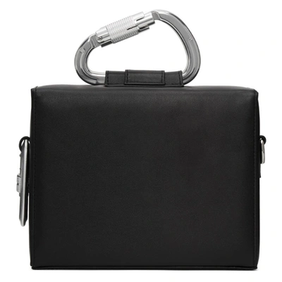 Shop Heliot Emil Black Box Messenger Bag In Black/silve