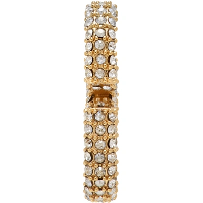Shop Valentino Gold  Garavani Crystal Vlogo Earrings In Mh5 Gl18/cr