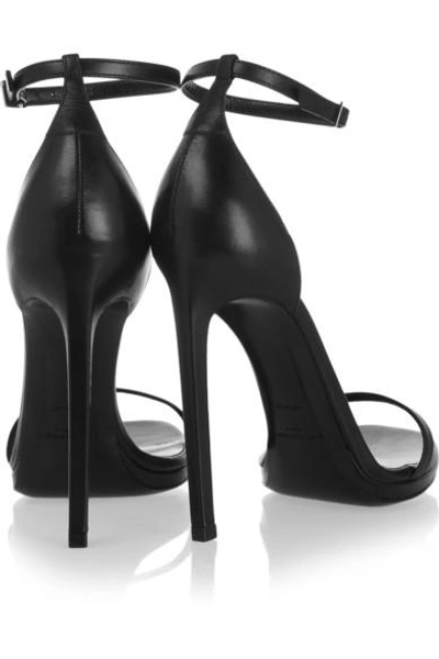 Shop Saint Laurent Jane Leather Sandals In Black