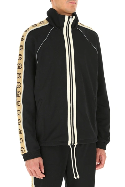 Shop Gucci Technical Jersey Oversize Jacket In Black