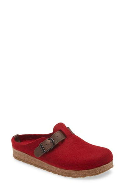 Shop Haflinger Grizzly Clog Slipper In Chili Wool