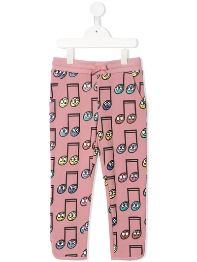 Shop Stella Mccartney Happy Notes Printed Track Pants In Pink