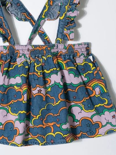 Shop Stella Mccartney Clouds & Rainbow Printed Skirt In Blue