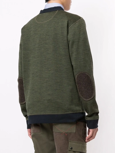 Shop Junya Watanabe Contrast-trim Cardigan In Green