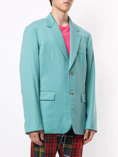 Shop Comme Des Garçons Homme Deux Single Breasted Boxy Jacket In Blue