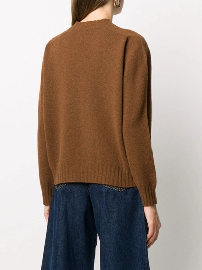 Shop Altea Fine Knit Cashmere Jumper In Brown