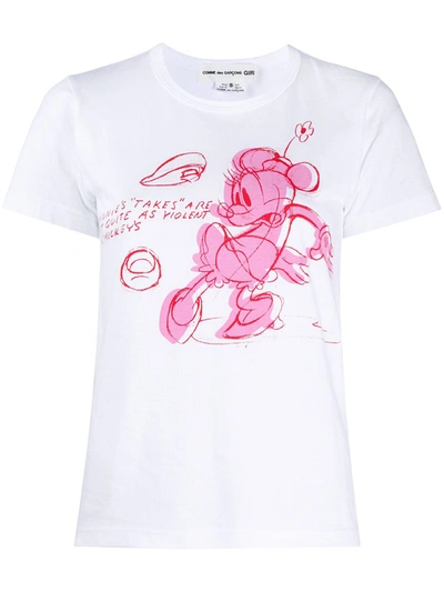 Shop Comme Des Garcons Girl Minnie's Takes Short Sleeved T-shirt In White