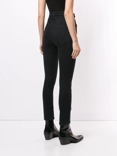 Shop Mother Dazzler Shift Slim-fit Jeans In Black
