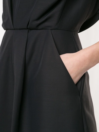 Shop Co Short Sleeve V-neck Dress In Black