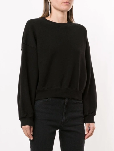 Shop Agolde Balloon Sleeve Sweatshirt In Black